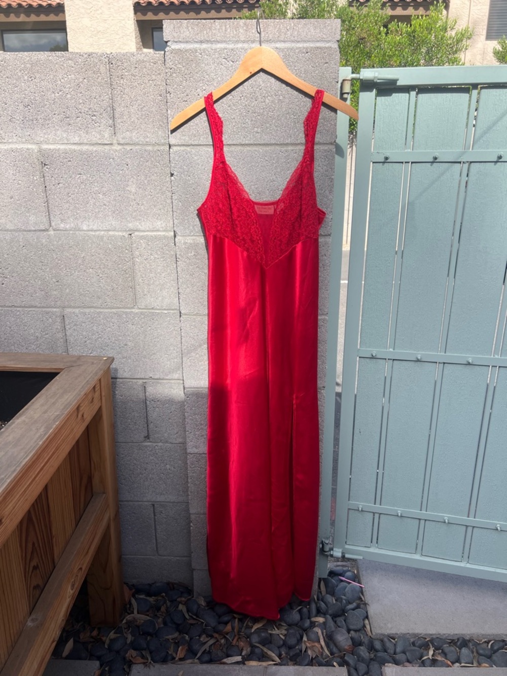 Victoria's Secret Red Lace Satin Slip